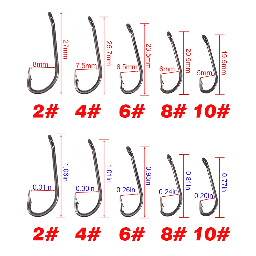Carp On - Confezione 10 Ami Da Pesca Misura 8 Wide GAPE Eyed - Acciaio Al Carbonio Rivestito Teflon Verde Mimetico - Micro Spinati Senza Ardiglione