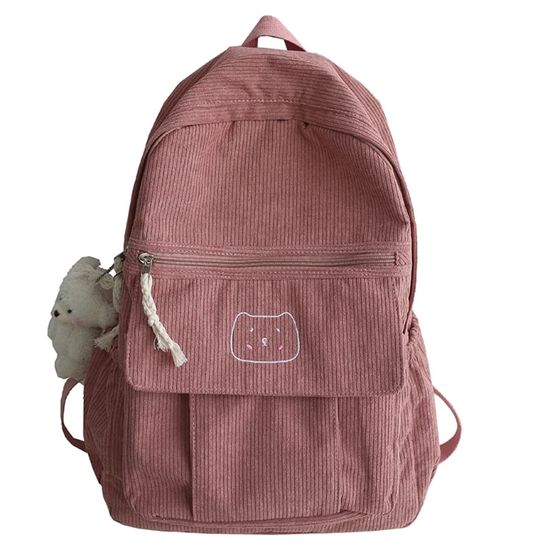 Corduroy Women Backpack Solid Color Female Student Schoolbag for Teenage Girl Travel Shoulder Bags School Bagpack