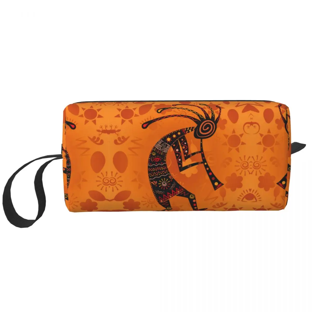 

Kokopelli Ethnic African Deity Of Fertility Makeup Bag Pouch Waterproof Vintage Retro Tribal Culture Cosmetic Bag Travel Toiletr