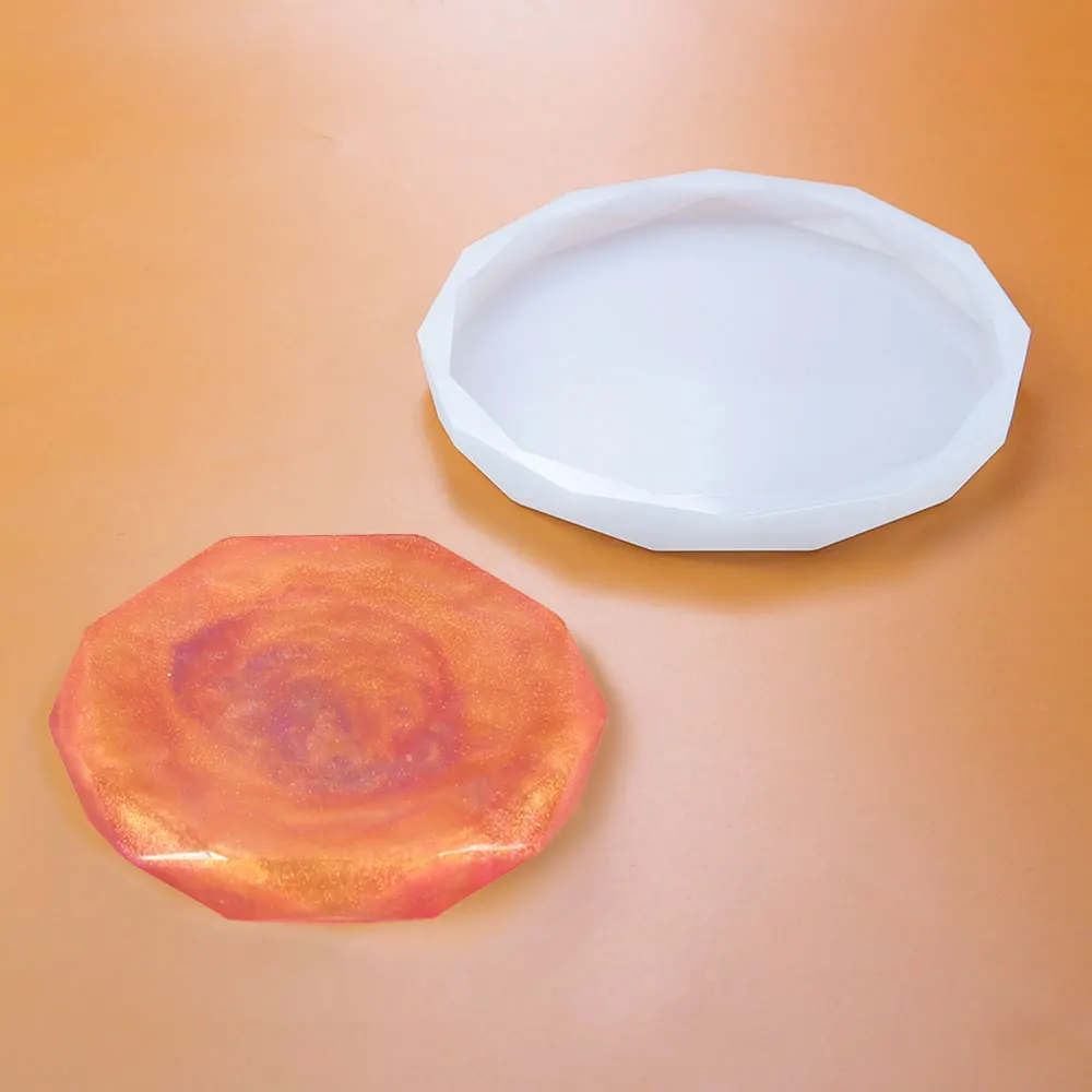 재미있는 DIY 코스터 실리콘 몰드, 하트 모양 마름모 컵 매트, 크리스탈 에폭시 송진 몰드, 트레이 장식 장식 만들기