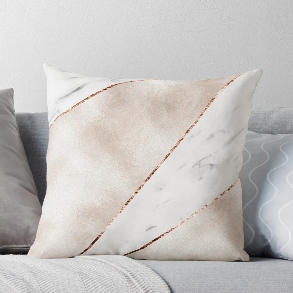 

Spliced rose gold marble Throw Pillow Pillow Cases luxury sofa pillows