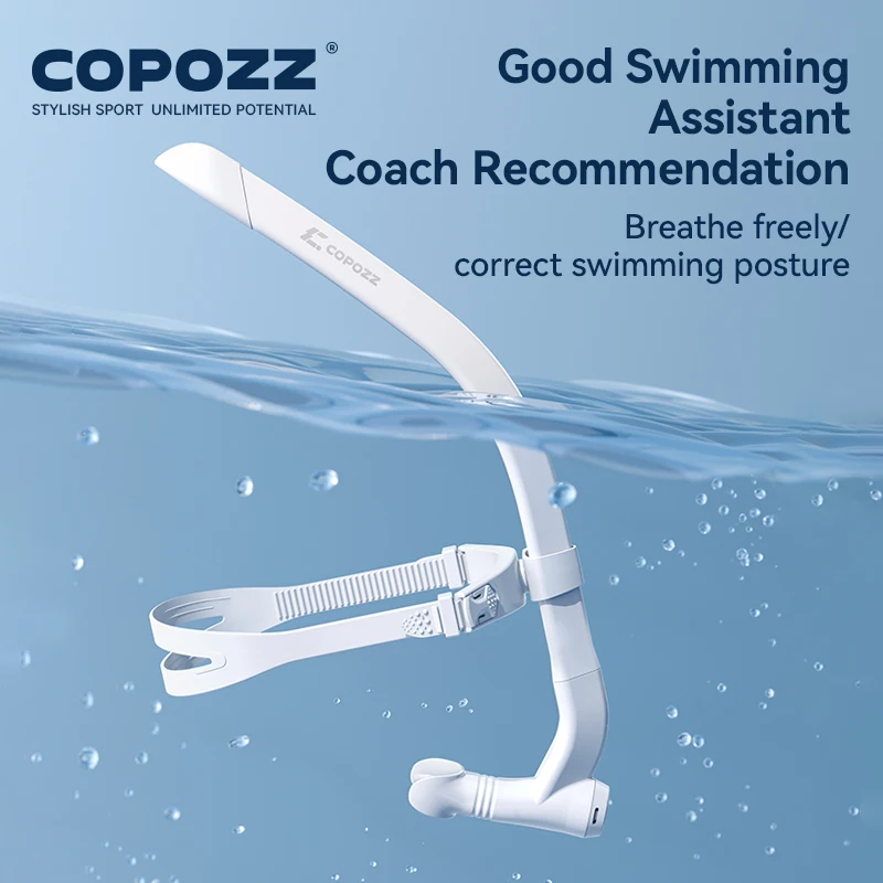 COPOZZ Front Head Swimming Training Snorkel Silicone Mouthpiece For Female Male Youth