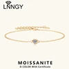 Lnngy 3mm Bezel Moissanite Bracelet Original And Pure 925 Sterling Silver Bracelets For Women Fashion Charm Wedding Jewelry Gift