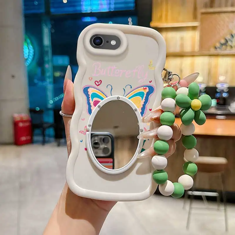 3-Piece Cartoon Butterfly Phone Case Set with Lanyard and Stand
