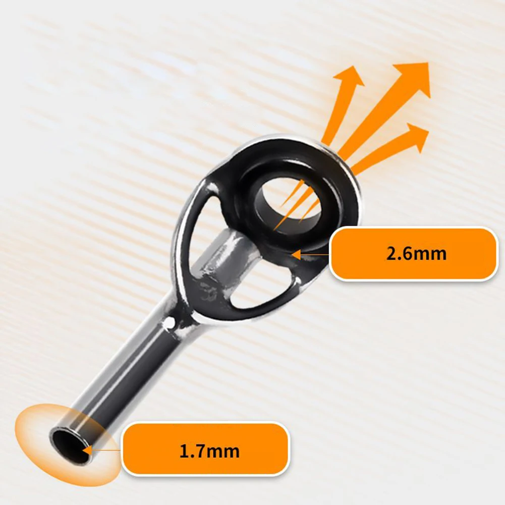 Fishing Rod Guide Ceramic Rings 9 Pcs Replacement Fishing Rod Top Ring Tip Eye Guide Repair Building Stainless Kit Set