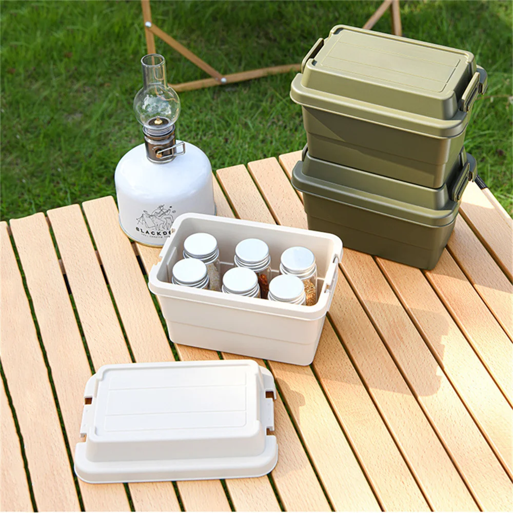 

1.1L Mini Outdoor Storage Box Camping Seasoning Jar ​Storage Box Portable Fruit Basket BBQ Picnic Multifunctional Storage Case