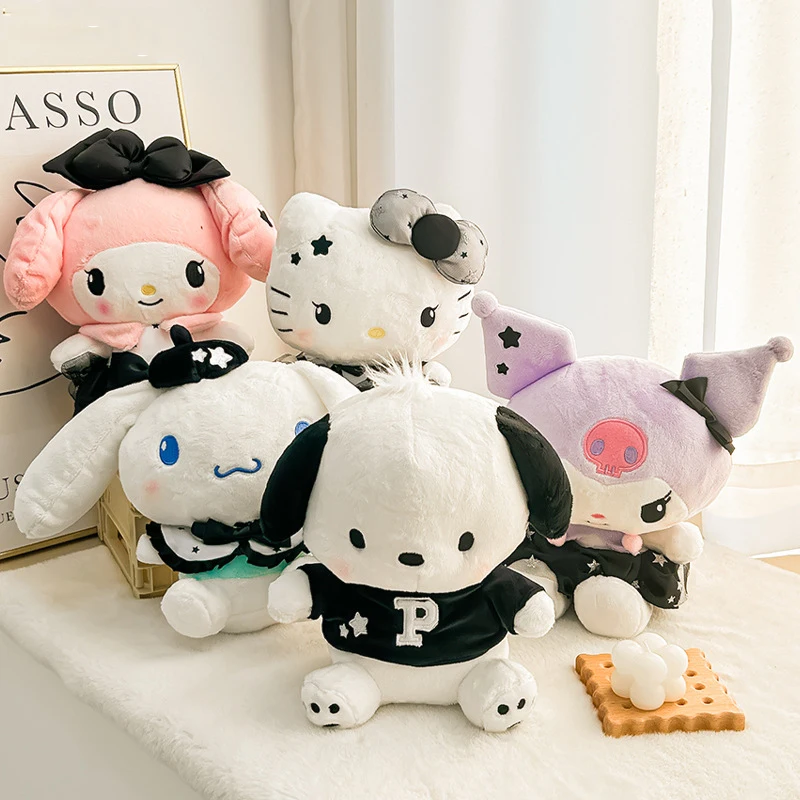 

Kawaii Sanrioed My Melody Kuromi Kitty Кукла Милая мультяшная девочка детская плюшевая игрушка Современная серия кукла аниме периферийный подарок для пары