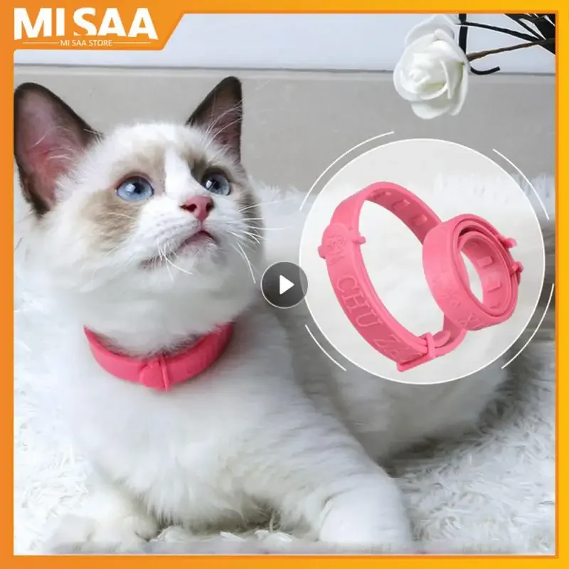 

Ошейник для домашних животных, Отпугиватель блох, защита от вредителей, регулируемый ошейник для удаления блох, резиновое ожерелье для котят, аксессуары для домашних животных
