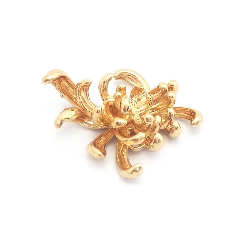 Elegant Brass Flower Charms in 18K Gold or Silver Finish - Set of 6