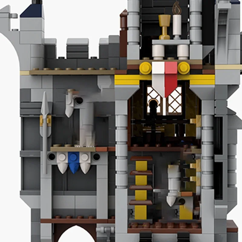 캐슬 모델 Moc 빌딩 브릭, 나이트 커맨더 타워 기술, 모듈식 블록 선물, 크리스마스 장난감, DIY 세트 조립