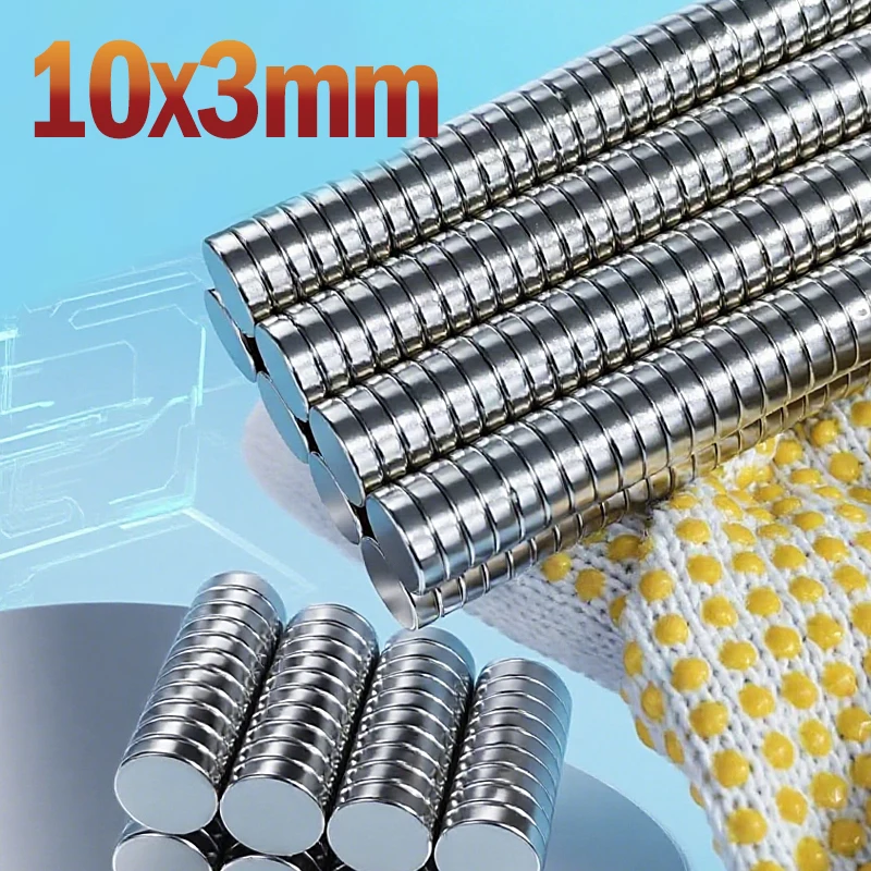 Round Neodymium Magnets - Strong 10x3mm Permanent Magnetic Discs (10-200 Pieces)