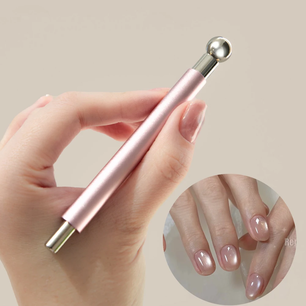  Glasperlen speziell für Katzenauge, rosa Nagel-Magnetstab, neu verbessertes Nagellack-Kleber-Magnetstab, Doppelkopf-Magnetwerkzeug – Detail 3