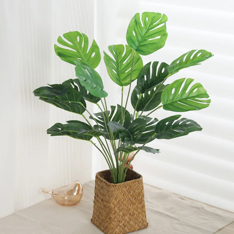 인공 거북이 등 잎 플라스틱 대형 몬스테라 가짜 야자수, 창의적인 시뮬레이션 식물, 가정 정원 장식 