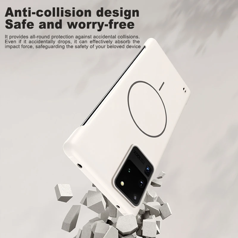 Frameless Magnetic Wireless Charging Phone Case - Slim, Hard Back Cover