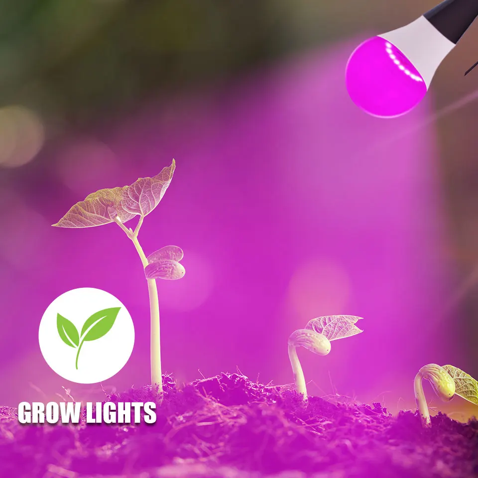 LED Grow Lamp LED Plant Light E26 E27 LED Grow Light 85-265V Full Spectrum Phyto Lamp Led Hydroponics Plant Bulb Growth Light Tent Greenhouse Vegs Cultivo Lam