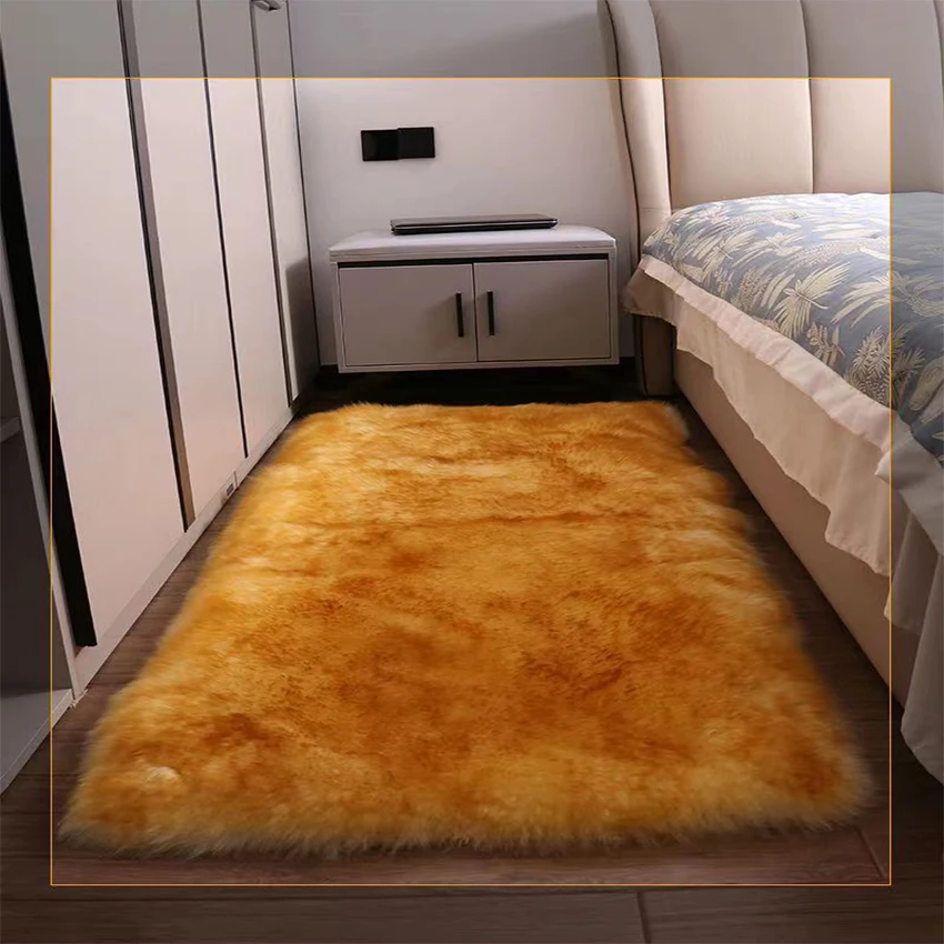 Natural Sheepskin Blanket for Home Decor Genuine Sheepskin Rug Sheep Fur Carpet, Bedroom, Decorative Throw Floor Mat, Christmas 3