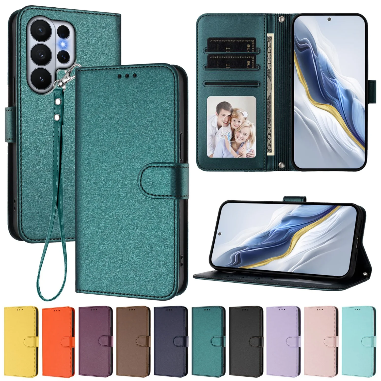 Magnetic Leather Wallet Stand Cover - Premium Flip Case