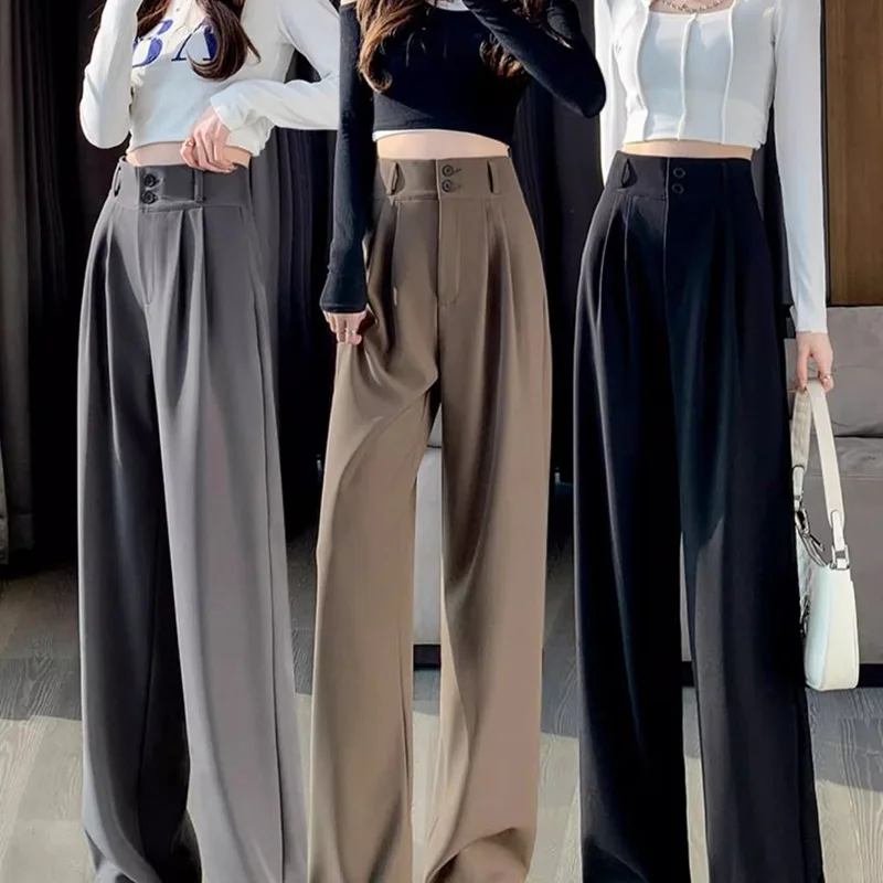 📢📢50 % de réduction !! ⏰Pantalon ample droit à jambe large pour femmes👖