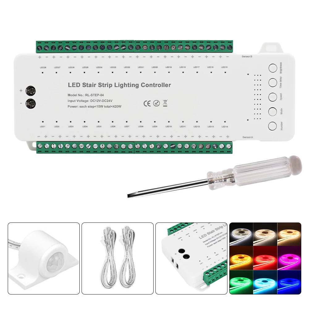 PIR Motion Sensor COB LED Light Strip Stair Dimming Easy Connect - View #5