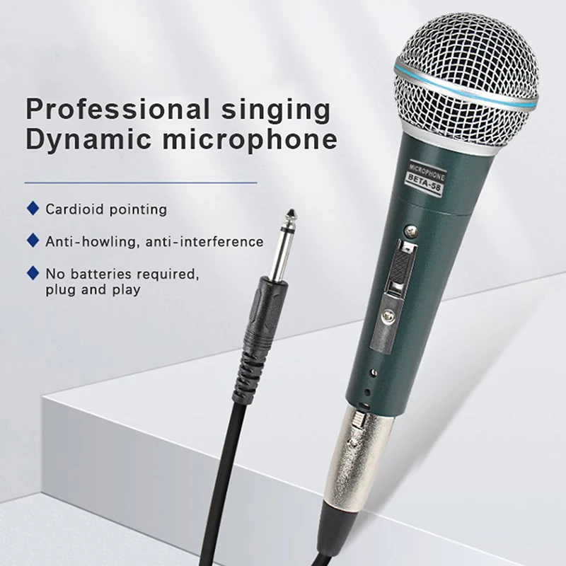 Beta 58A Microfono Dinamico Supercardioide Per Canto Sul Palco Microfono Cablato Professionale Per La Registrazione Del Karaoke