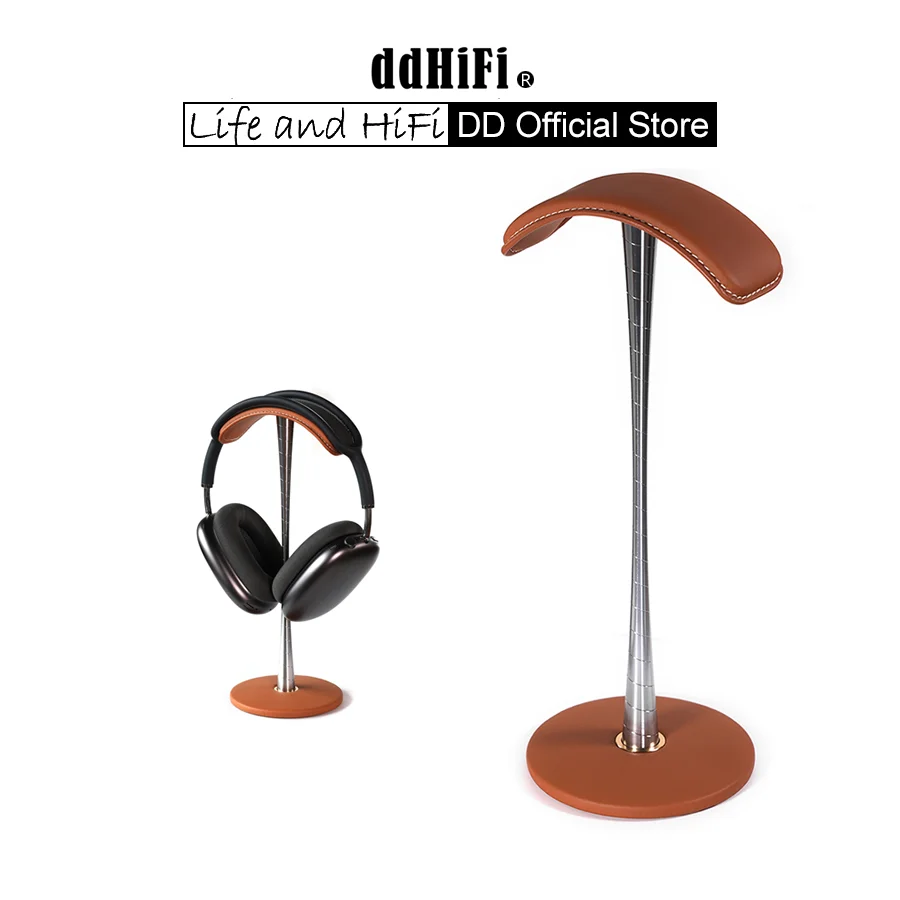 DD ddHiFi HS270 Headphone Stand Made of Genuine Leather and Aluminum Alloy Headset Holder with Detachable Design Black/Brown