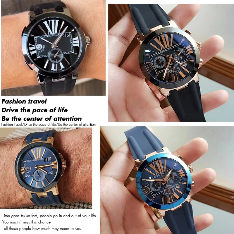 26mm 20mm Silicone Rubber Watch Band Fit for Ulysse Nardin Black