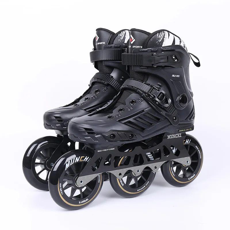 Big Wheel Inline Skates for Downhill Street Road Fast Speed Roller Skating 3 Wheels  Adults Roller Skate Sneakers size 35 36 -46