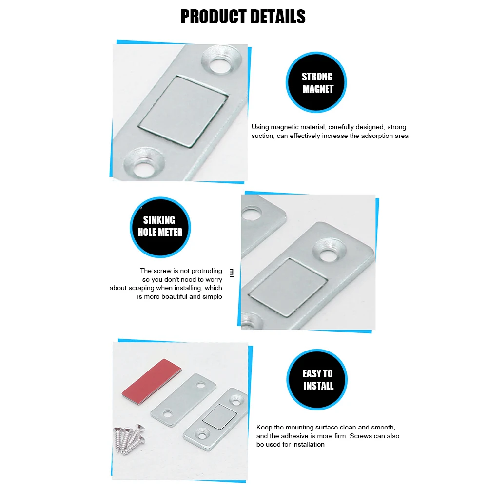 1-10SET Adhesive Drawer Magnet Catch Adhesive Drawer Magnet Catch For Kitchen Closet Door Closing Magnetic Door Catch Closer