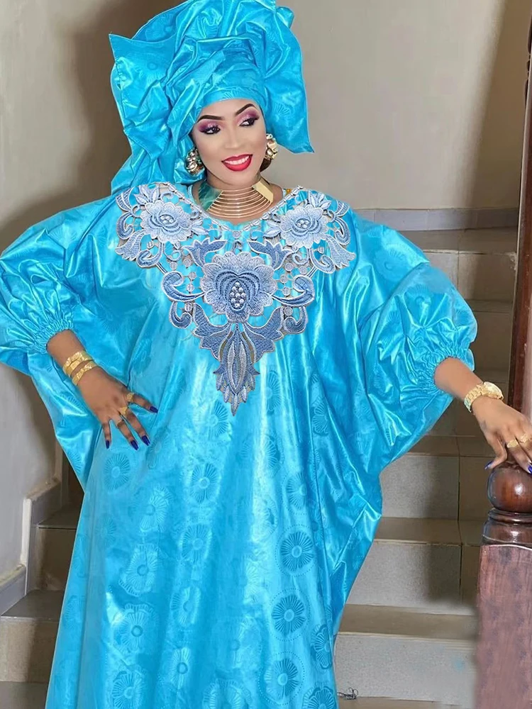 Vestido Africano Bazin Riche Bordado – Vestido Tradicional Elegante para Festas e Eventos main image 1