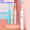 Sonic Electric Toothbrush USB Rechargeable IPX7 Waterproof Automatic Toothbrush Whitener With Replaceable Tooth Brush Head 6