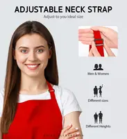 Custom Design Brand Logo Black Unisex Waiter Cooking Restaurant Pocket Printing Adjustable Hanging Neck Men Aprons for Woman 2