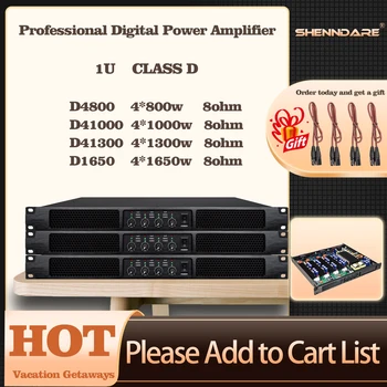 4x1650w 디지털 오디오 전력 증폭기 프로페셔널 4채널 D 클래스 서브우퍼 프리앰프 DJ 오디오 스피커 라인 어레이 AMP 1U 스테레오 사운드 앰프 프로세서 무대 공연 시스템
