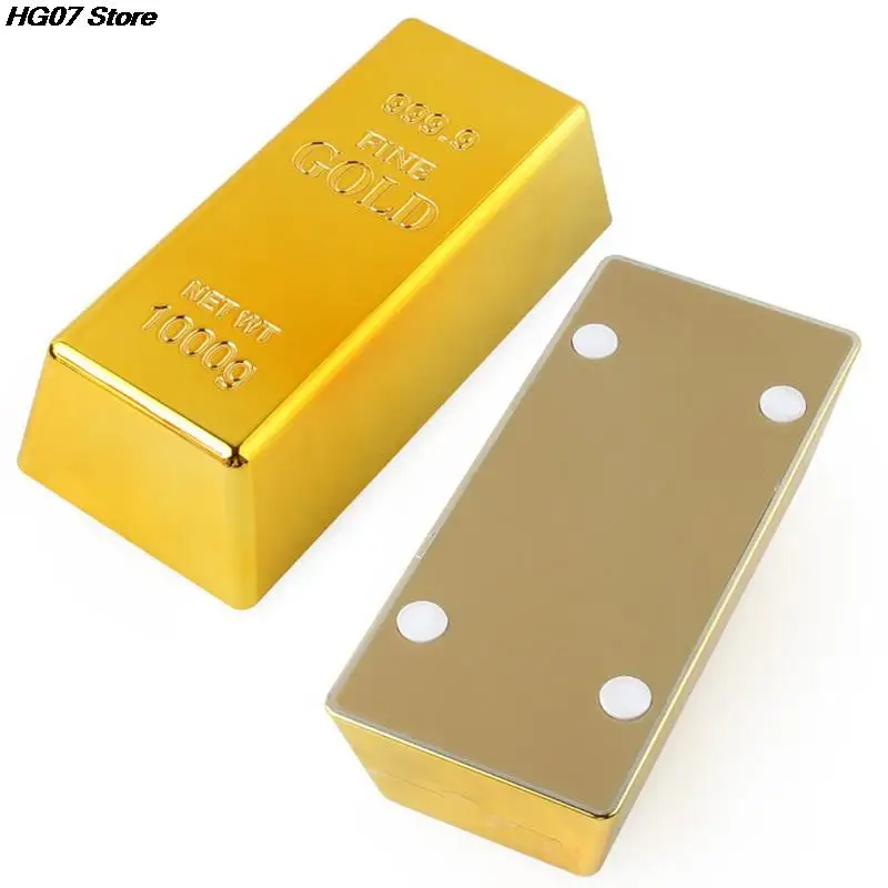 Fake Gold Bar Plastic Golden Paperweight Home Decor Bullion Bar