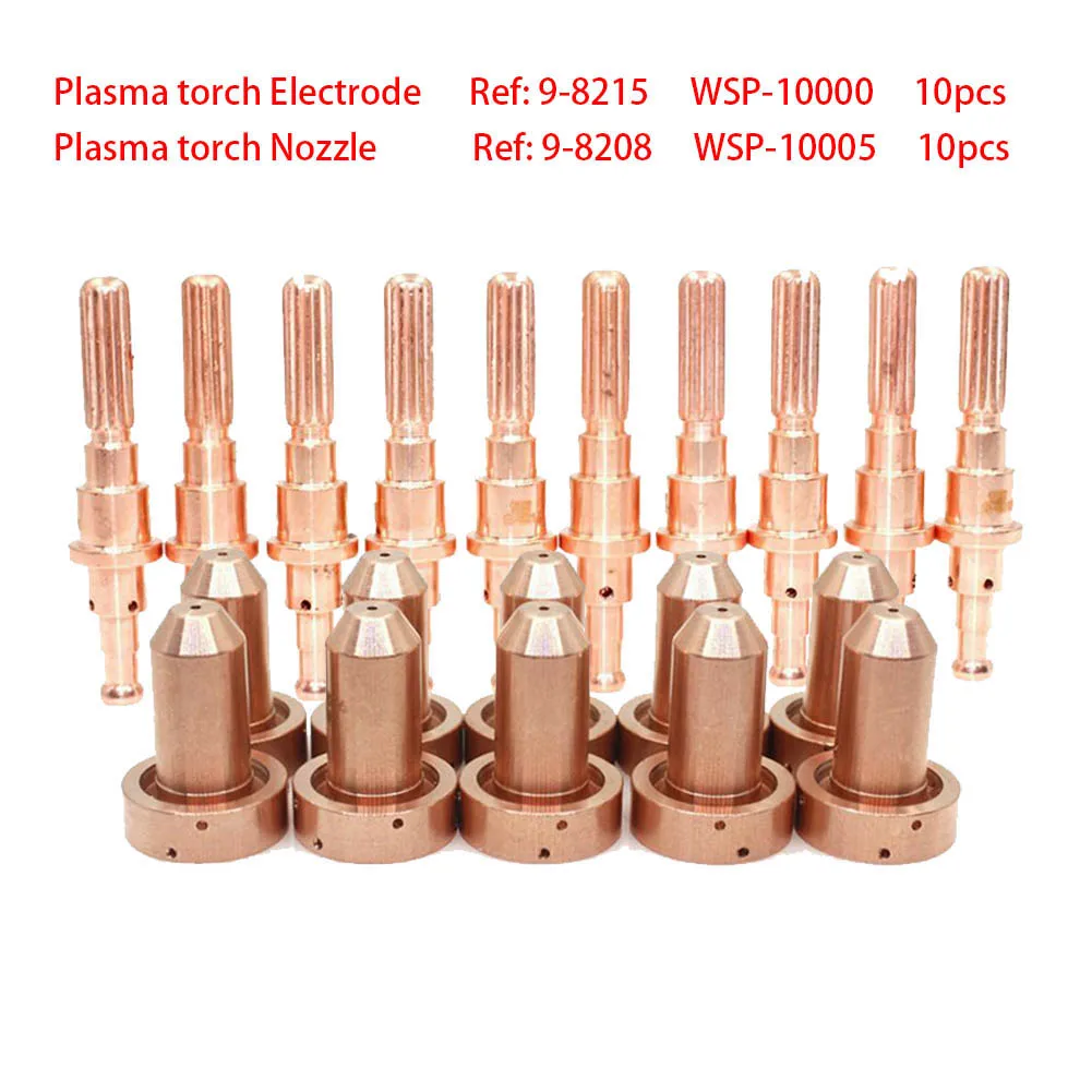 

200pcs 9-8215 WSP-10000 Plasma Torch Electrode 9-8208 WSP-10005 Nozzle Plasma Consumables For Thermal Dynamics SL60/100 PK20