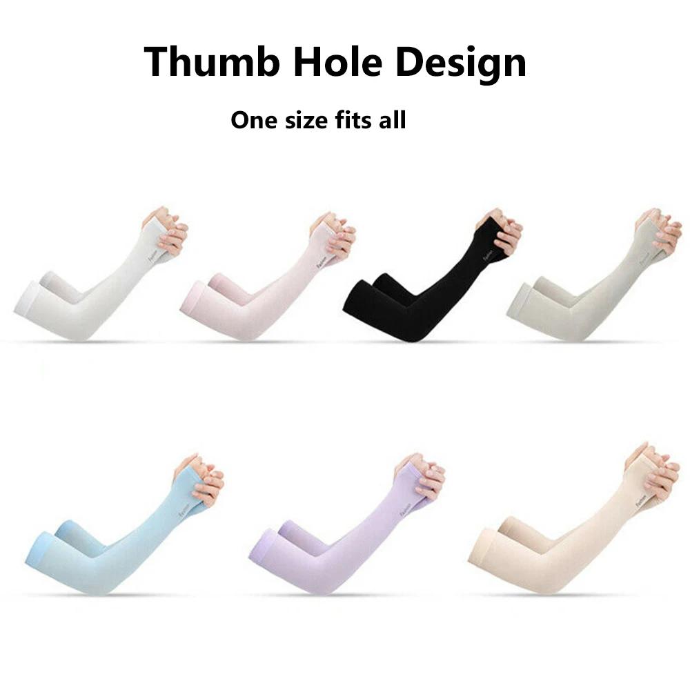 2Pcs Arm Sleeves Outdoor Sport Sleeve Sun UV Protection Hand Cover Summer Cooling Running Fishing Cycling Arm Cover sun protection arm sleeves arm sleeves cooling arm sleeves