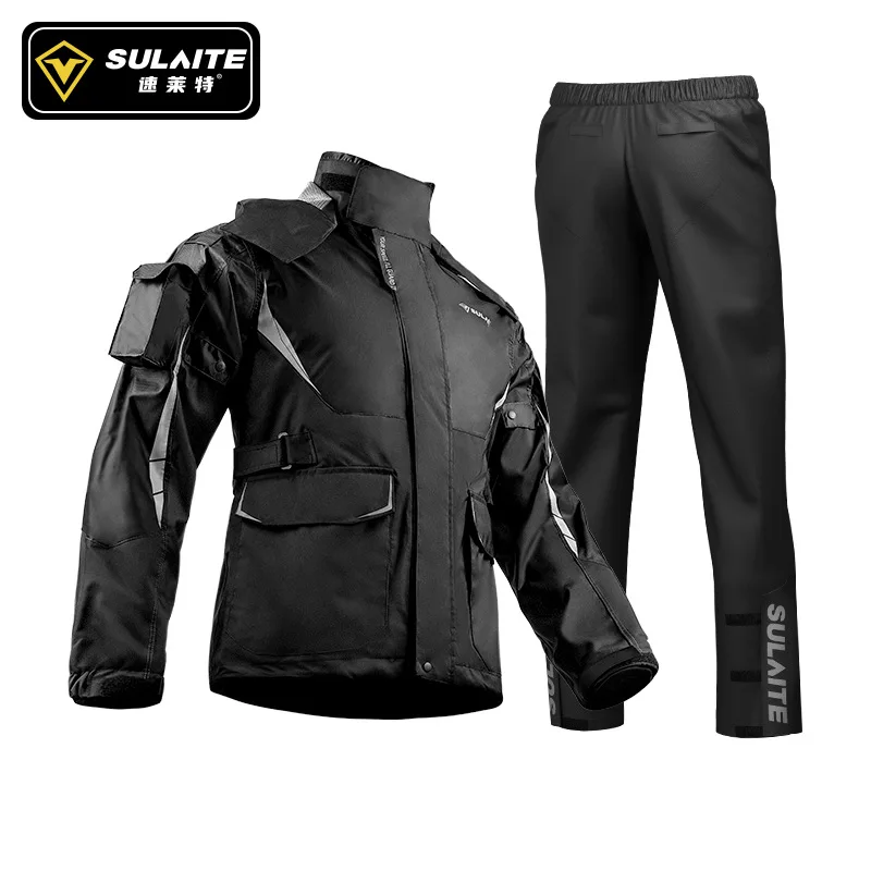 

Sulaite Motorcycle Raincoat Waterproof Motorbike Rain Suit Jacket Pants Reflective Motocross Riding equipment Fashion Ultrathin