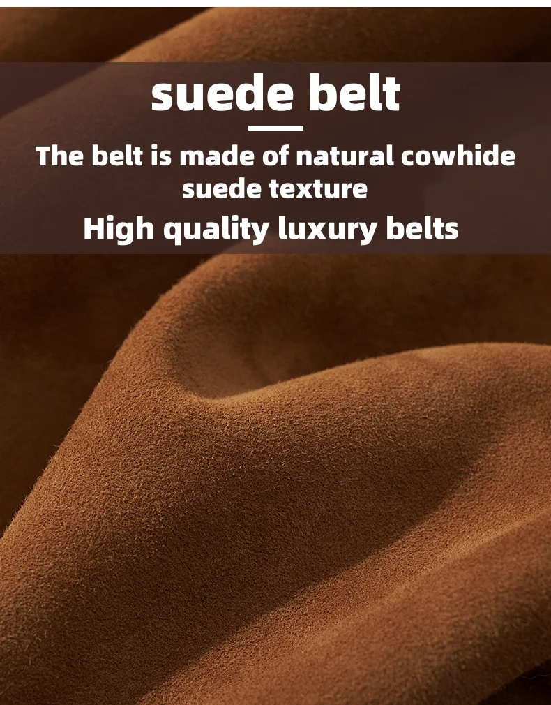 Geschenke Luxus Design Wildleder Gürtel Trendy Casual Business Hüftgurt Vielseitiger Dornschließe Bund – Detail 6