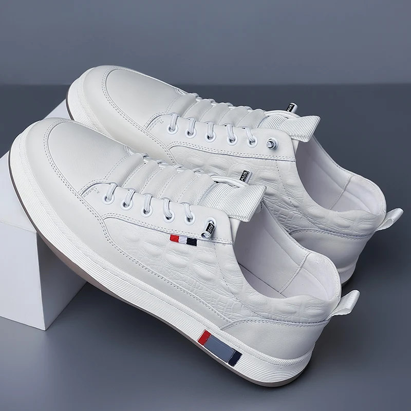 Herren Leder Sneaker, Vulkanisierte Freizeitschuhe Zum Laufen_voghion.com