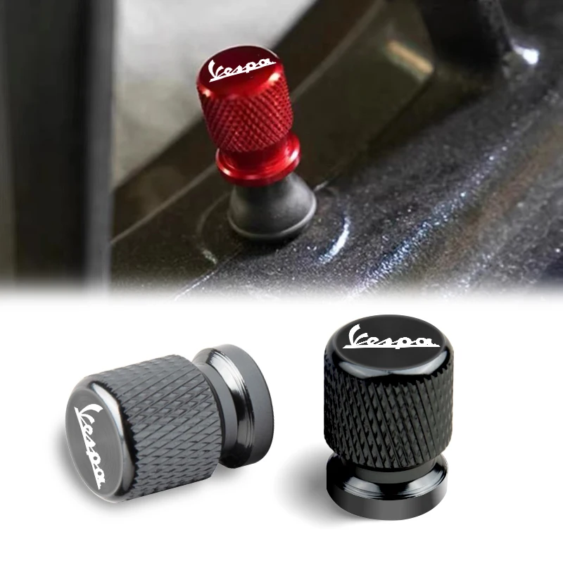 Motorcycle Accessories 2 Pcs For Piaggio Vespa Primavera 150 SPRINT LXV 125 125 200 Metal Tire Valve Air Port Stem Cover Caps