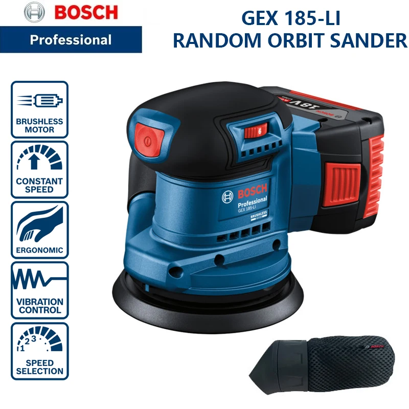 ブラシレス電動ポリッシャー,18v,GEX185-LIコードレス,ランダム