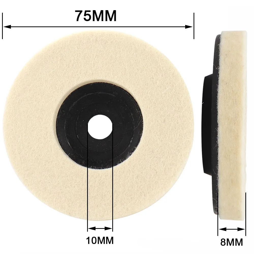 75mm Wool Polishing Wheel Polishing Pads Angle Grinder Wheel Felt Disc for Metal Marble Glass Ceramic