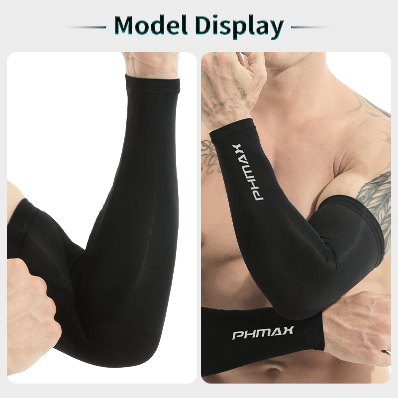 PHMAX Cycling Sleeves UV Protection Arm Sleeves Running Outdoor Sports Sunscreen Arm Covers Ice Silk Fitness Cycling Arm Warmers 5