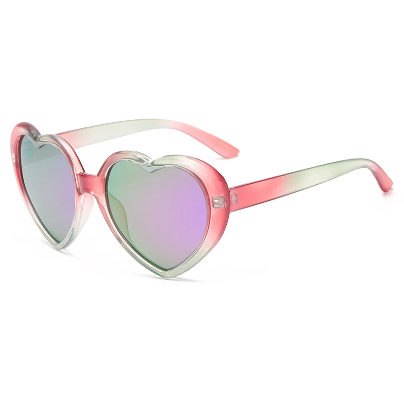 Lunettes de soleil polarisées cœur pêche UV400 - Design arc-en-ciel pour pêche en lac colorée