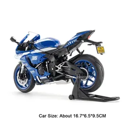 1:12 Scale Alloy Diecast Miniature Motorcycle Toy with Shock Absorption and Steering (R1M Blue)