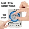 ManHua 24H 12VDC 15A Din Rail Timer Switch TB35 Analog Time Control Switch Mechanical Time Controller 2