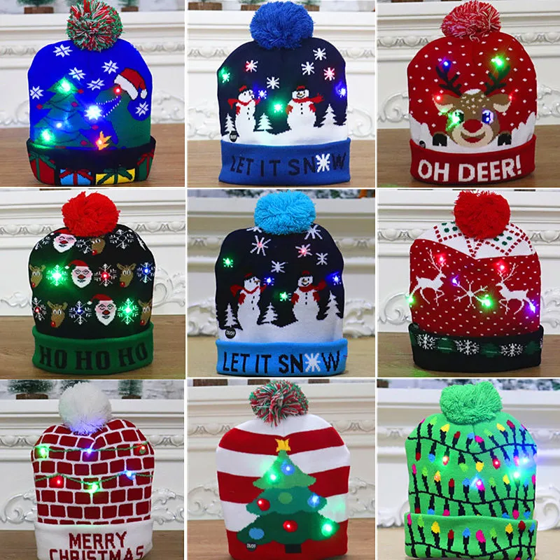 

Adult And Children's Colorful Luminous Knitted Hat High-end Old Man's Christmas Hat
