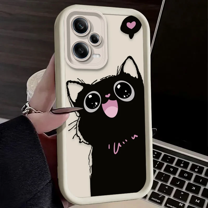 Adorable Cartoon Black Cat Phone Case