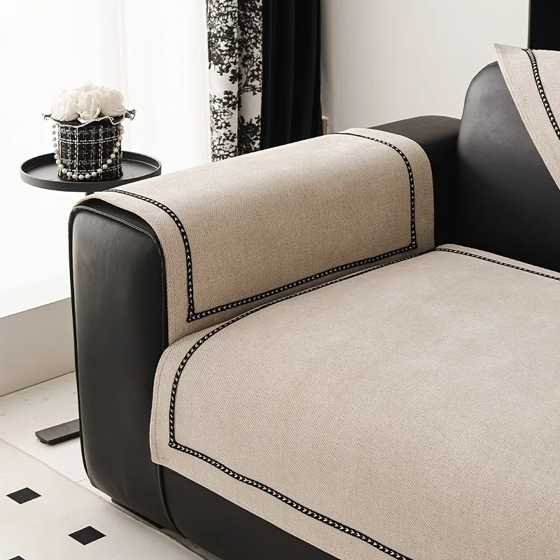 Vintage-Style Chenille Sofa Slipcover Image 14