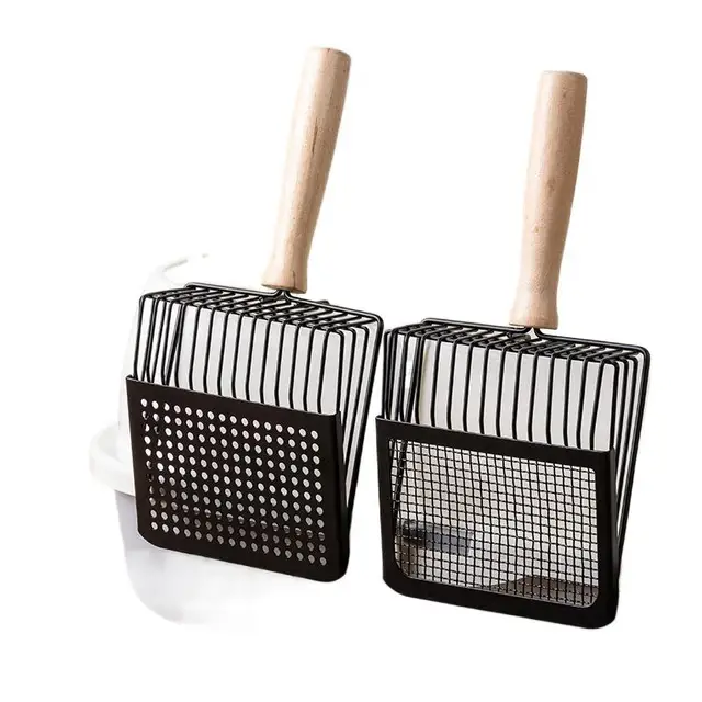 Large Stainl Steel Metal Sand Ovel Poop Scooper Fine Hole Tofu Sand Litter Ovel Dirt Scoop Pet Supplies 5