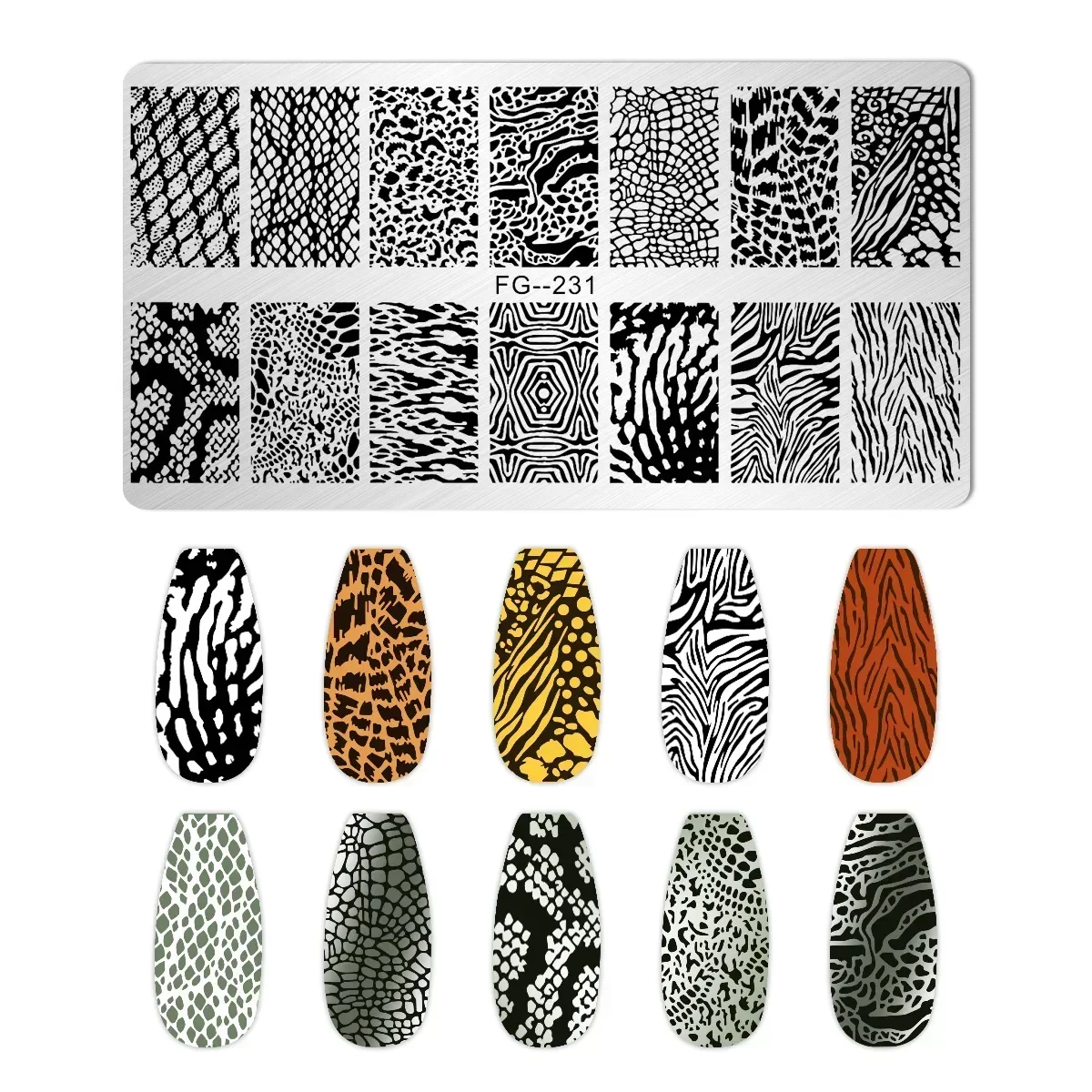 2023 New Animals Nail Stamping Plates DIY Leopard Serpentine Zebra Nail Art  Stencil Stamping Template Plate Manicure Tools - AliExpress